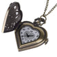 Feshionn IOBI Watches Antique Bronze Heart Locket Pocket Watch