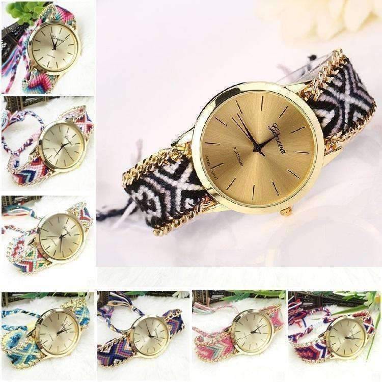 Feshionn IOBI Watches Black & White Offbeat Hand Woven Watch in 13 Colorful Patterns