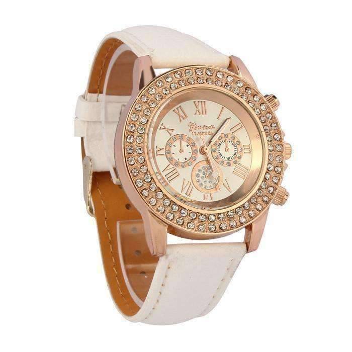 Feshionn IOBI Watches Extravagant Crystals Rose Gold Geneva Watch With Matching Face ~ Four Fun Colors to Choose!