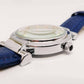 Feshionn IOBI Watches Navy Blue with Black Crown Sophisticated Omega Case Water Resistant Wrist Watch With Leather Band - 5 Colors to Choose!