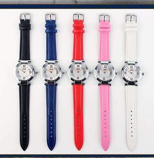 Feshionn IOBI Watches Sophisticated Omega Case Water Resistant Wrist Watch With Leather Band - 5 Colors to Choose!
