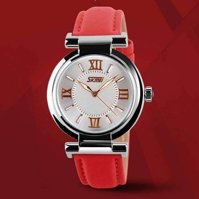 Feshionn IOBI Watches Sophisticated Omega Case Water Resistant Wrist Watch With Leather Band - 5 Colors to Choose!