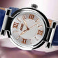 Feshionn IOBI Watches Sophisticated Omega Case Water Resistant Wrist Watch With Leather Band - 5 Colors to Choose!