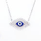 Charming Blue Evil Eye CZ & Sterling Silver Necklace