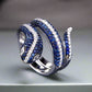 Tempeste En Bleu 2CTW Snake OB Simulated Diamond Ring for Women Gift