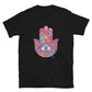Short-Sleeve Women Soft T-Shirt Red Hamsa Design by IOBI Original Apparel