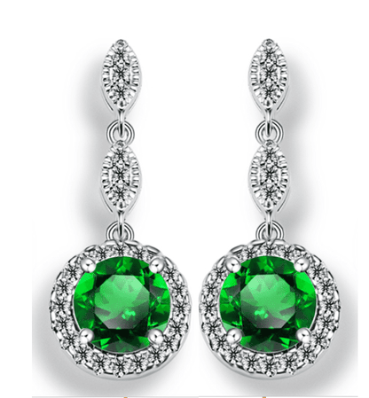 Pavé Triple Drop CZ Halo Earrings