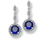 Pavé Triple Drop CZ Halo Earrings