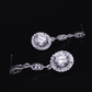 Pavé Triple Drop CZ Halo Earrings