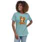 Women's Relaxed Soft & Smooth Premium Quality T-Shirt I Love My Teddy Bear Design by IOBI Original Apparel
