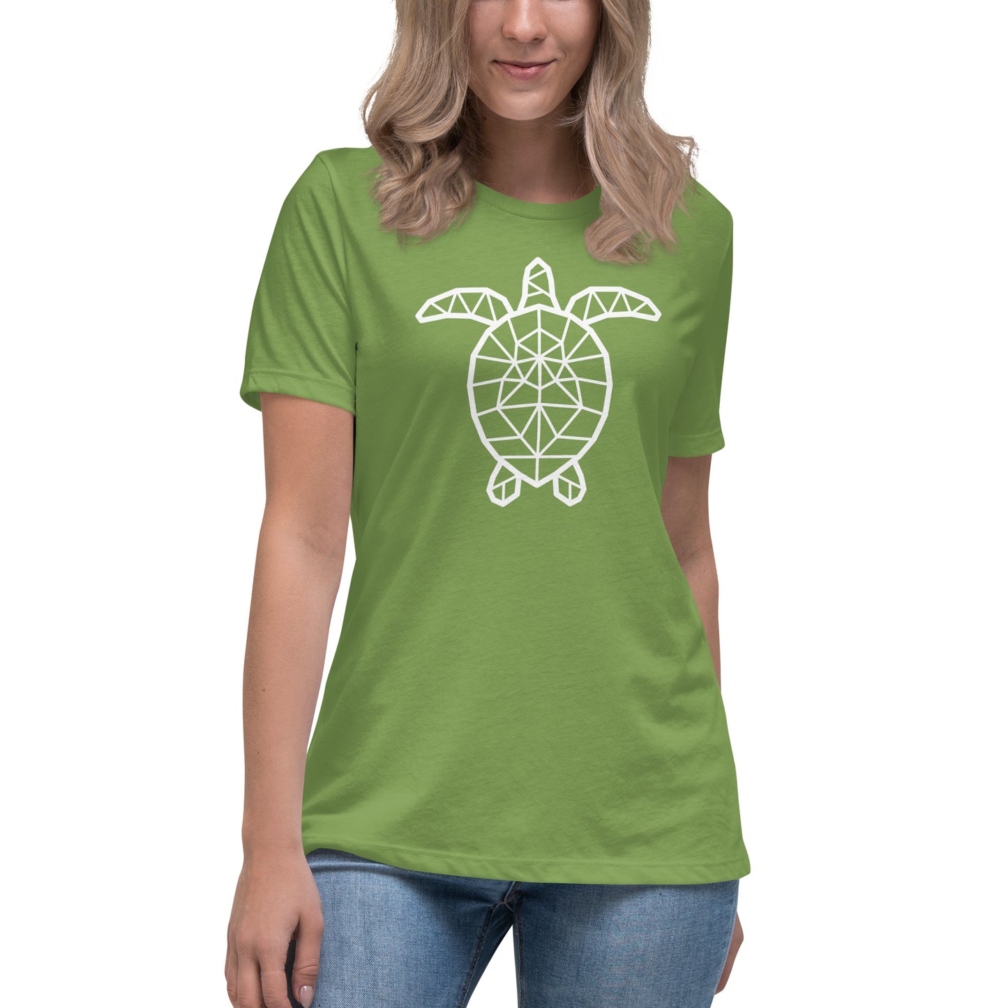 Women's Relaxed Soft & Smooth Premium Quality T-Shirt Mosaic Turtle Design by IOBI Original Apparel
